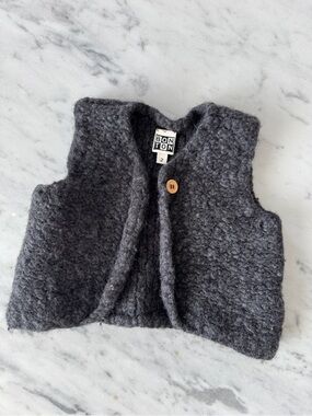 Bonton Wool Vest Gilet Gray Designed in France 2 Boys